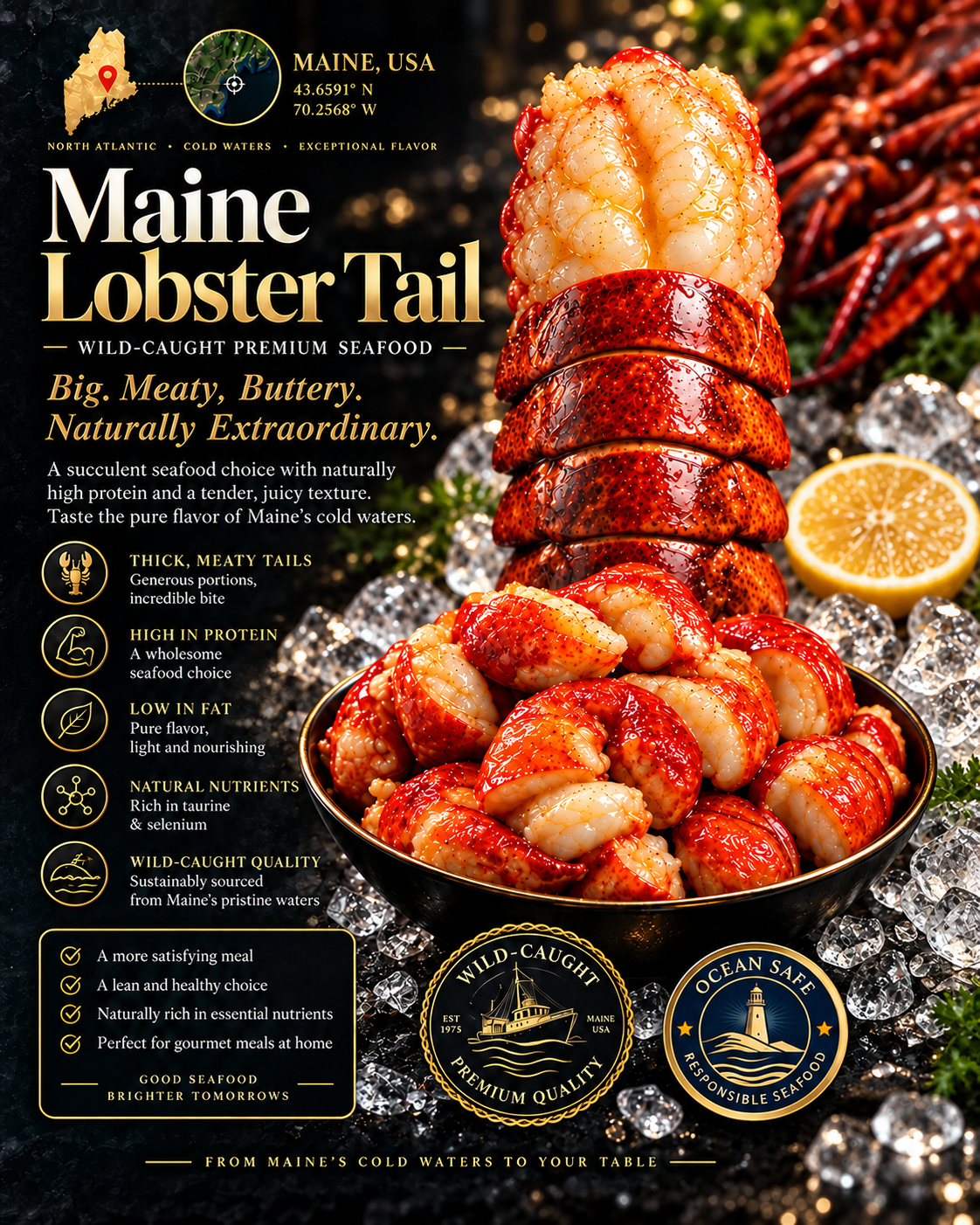 Maine Lobster Tail – Succulent, Meaty & Naturally Sweet | Premium Wild-Caught Seafood-Liam