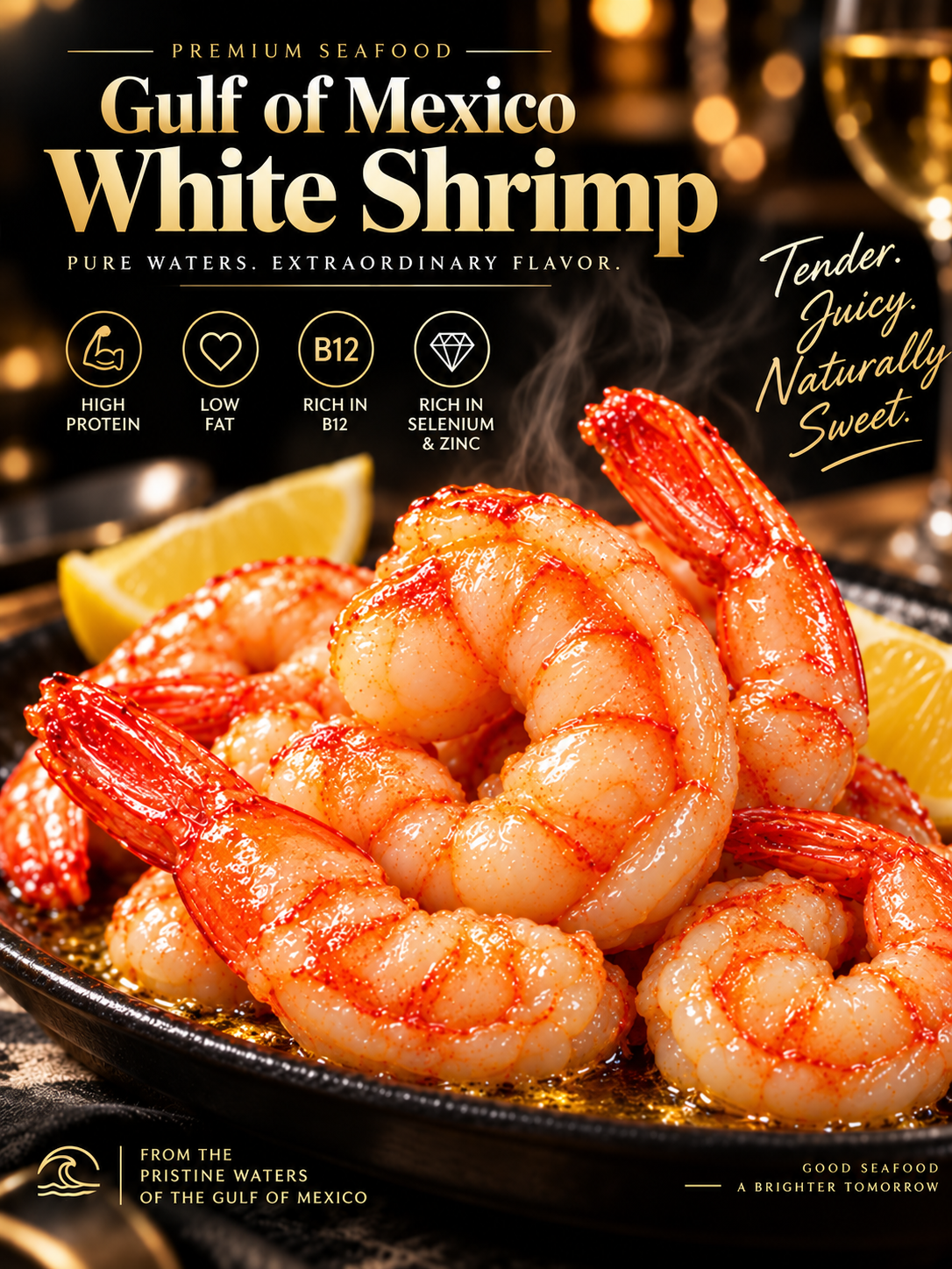 Wild-Caught Gulf of Mexico White Shrimp | Tender, High-Protein, Ready-to-Eat Seafood-Liam