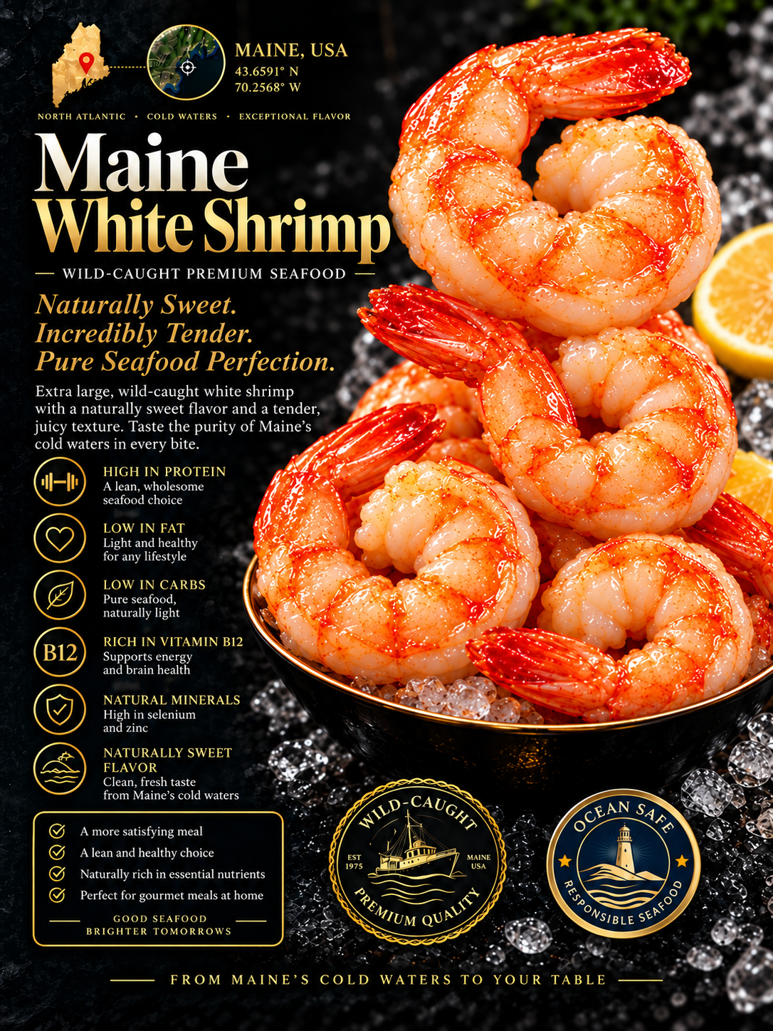 Wild-Caught Gulf of Mexico White Shrimp | Tender, High-Protein, Ready-to-Eat Seafood-Liam
