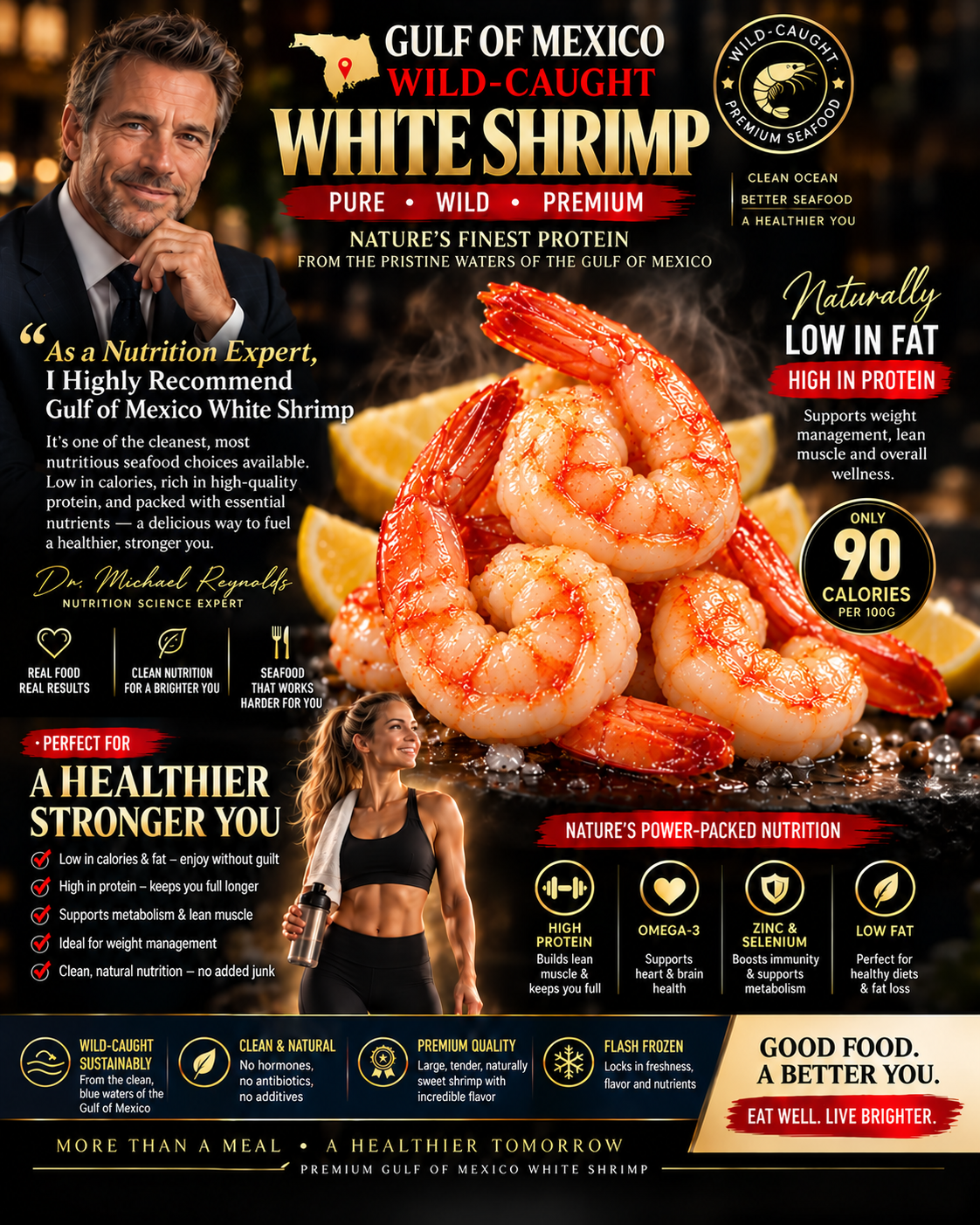 Wild-Caught Gulf of Mexico White Shrimp | Tender, High-Protein, Ready-to-Eat Seafood-Liam