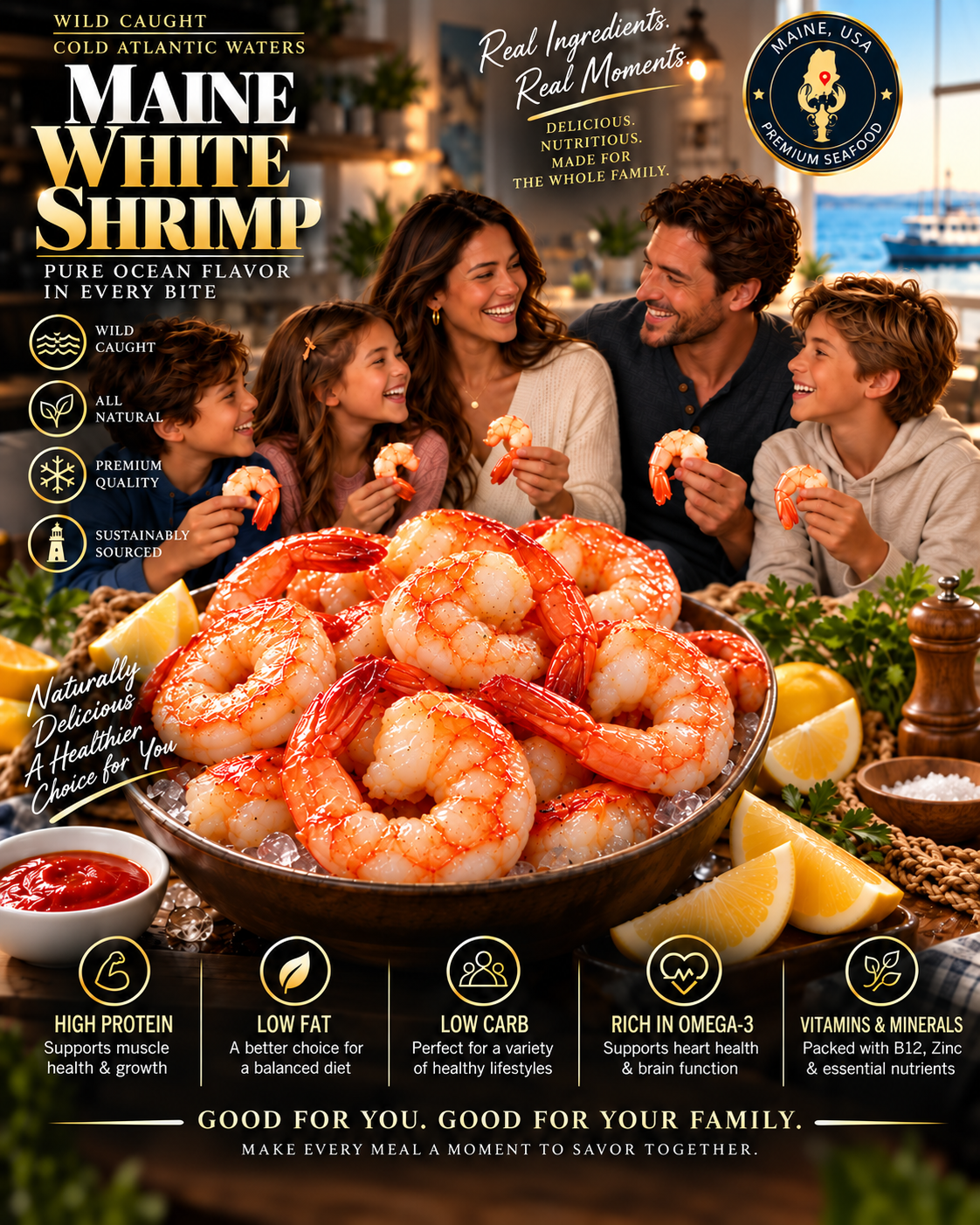 Wild-Caught Gulf of Mexico White Shrimp | Tender, High-Protein, Ready-to-Eat Seafood-Liam