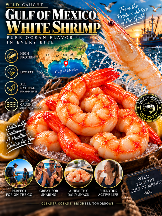 Wild-Caught Gulf of Mexico White Shrimp | Tender, High-Protein, Ready-to-Eat Seafood-Liam