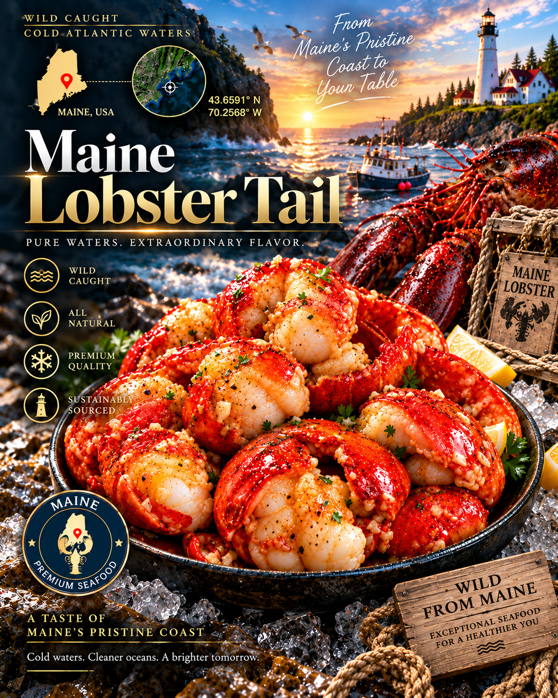 Maine Lobster Tail – Succulent, Meaty & Naturally Sweet | Premium Wild-Caught Seafood-Liam